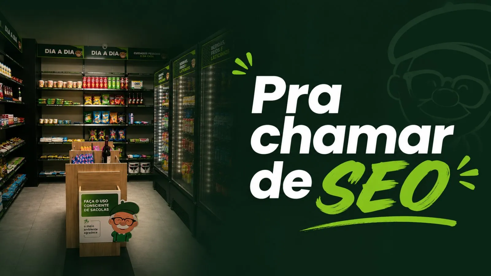Loja do Mercadinho do Seo Juca com o lema Pra chamar de Seo